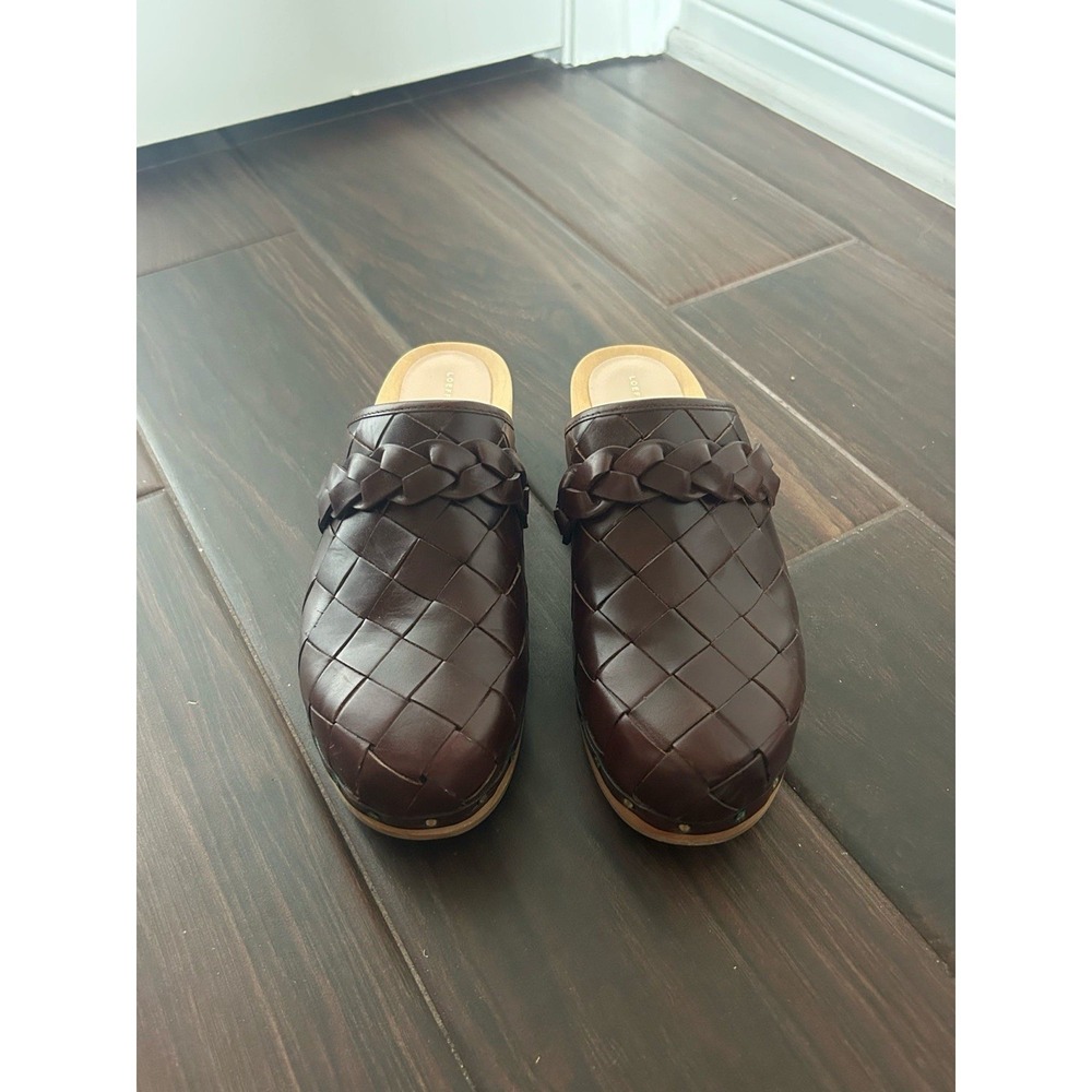 Anthropologie Loeffler Randall Polina Wooden Clog Braided Leather 7 - Picture 5 of 7